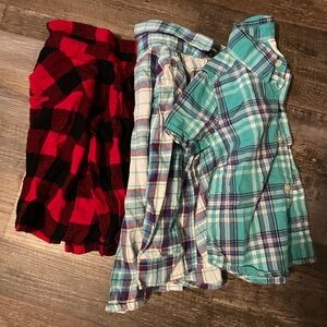 Carter's Kids Plaid Button Down Shirts - Red, Blue, Teal